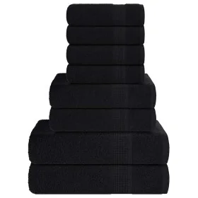 Juego de toallas 8 piezas 100% algodón negro 360 gsm de , Toallas de baño y manoplas - Ref: Foro24-137073, Precio: 45,47 €, D...