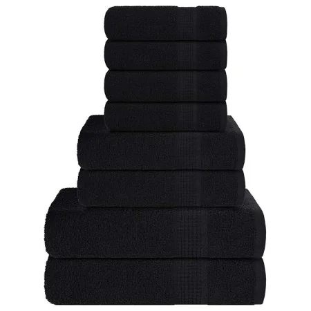 Juego de toallas 8 piezas 100% algodón negro 360 gsm de , Toallas de baño y manoplas - Ref: Foro24-137073, Precio: 45,47 €, D...
