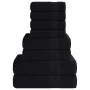 Juego de toallas 8 piezas 100% algodón negro 360 gsm de , Toallas de baño y manoplas - Ref: Foro24-137073, Precio: 45,47 €, D...
