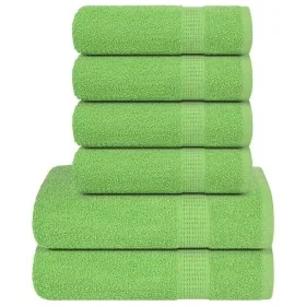 Juego de toallas 6 piezas 100% algodón verde 360 gsm de , Toallas de baño y manoplas - Ref: Foro24-137086, Precio: 37,06 €, D...