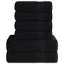 Juego de toallas 6 piezas 100% algodón negro 360 gsm de , Toallas de baño y manoplas - Ref: Foro24-137090, Precio: 43,18 €, D...