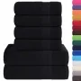 Juego de toallas 6 piezas 100% algodón negro 360 gsm de , Toallas de baño y manoplas - Ref: Foro24-137090, Precio: 43,18 €, D...