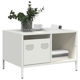 Mesa de centro acero laminado en frío blanco 68,5x50x43,5 cm by , Coffee table - Ref: Foro24-851285, Price: 71,77 €, Discount: %