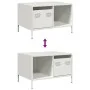 Mesa de centro acero laminado en frío blanco 68,5x50x43,5 cm de , Mesas de centro - Ref: Foro24-851285, Precio: 71,77 €, Desc...