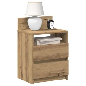 Mesillas de noche 2 uds con 2 cajones roble artesano 40x33x60cm de , Mesitas de noche - Ref: Foro24-858577, Precio: 91,83 €, ...