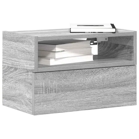 Mesita de noche de pared color gris sonoma 45x26x28,5 cm de , Mesitas de noche - Ref: Foro24-858606, Precio: 38,26 €, Descuen...