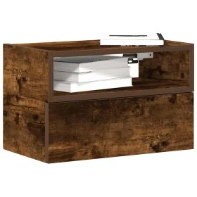 Mesita de noche de pared color roble ahumado 45x26x28,5 cm de , Mesitas de noche - Ref: Foro24-858604, Precio: 40,89 €, Descu...