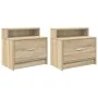 Mesillas de noche con cajón 2 uds roble Sonoma 51x31x47 cm de , Mesitas de noche - Ref: Foro24-858673, Precio: 69,03 €, Descu...