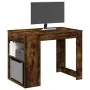 Escritorio con cajón estante madera contrachapada roble ahumado de , Mesas de cocina y de comedor - Ref: Foro24-858690, Preci...