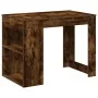 Escritorio con cajón estante madera contrachapada roble ahumado de , Mesas de cocina y de comedor - Ref: Foro24-858690, Preci...