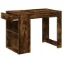Escritorio con cajón estante madera contrachapada roble ahumado de , Mesas de cocina y de comedor - Ref: Foro24-858690, Preci...