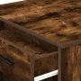 Escritorio con cajón estante madera contrachapada roble ahumado de , Mesas de cocina y de comedor - Ref: Foro24-858690, Preci...