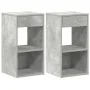 Mesillas de noche con cajón 2 uds gris hormigón 35x34x66,5 cm de , Mesitas de noche - Ref: Foro24-858720, Precio: 71,32 €, De...