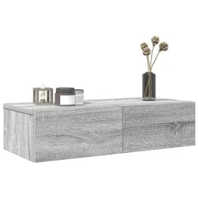 Estante de pared con cajones madera contrachapada roble ahumado de , Estantes y estanterías - Ref: Foro24-859973, Precio: 41,...