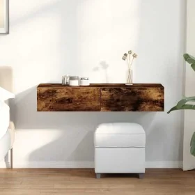 Estantería de pared cajones madera contrachapada roble ahumado de , Estantes y estanterías - Ref: Foro24-859990, Precio: 72,7...