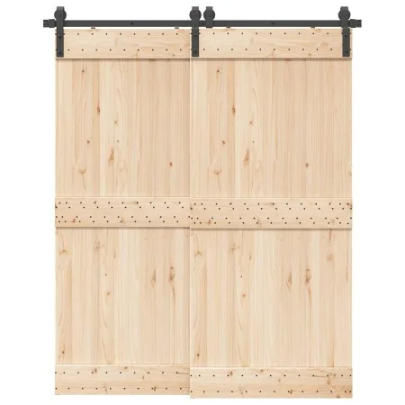Kit de herrajes para puertas correderas acero negro 183 cm by , Door items - Ref: Foro24-4009736, Price: 81,09 €, Discount: %