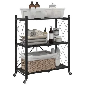 Estantería de almacenaje con ruedas de acero negro 71x34x88 cm by , Cargo forklifts - Ref: Foro24-4012385, Price: 56,57 €, Di...