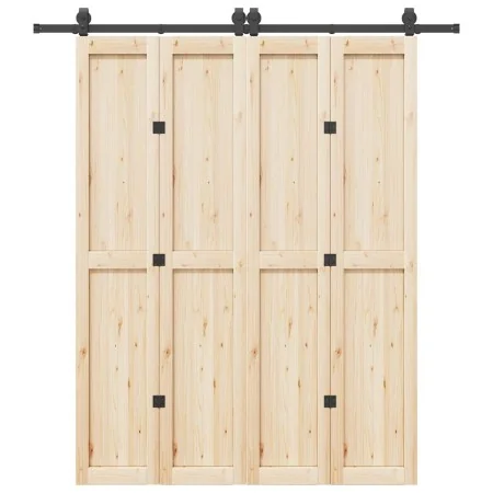 Kit de herrajes para puertas correderas acero negro 200 cm by , Door items - Ref: Foro24-4009741, Price: 87,29 €, Discount: %