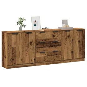 Aparadors 3 uds madera de ingeniería envejecida 60x30x70 cm by , Sideboards - Ref: Foro24-3329225, Price: 197,96 €, Discount: %