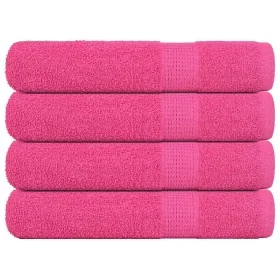 Toallas 4 uds 100% algodón rosa 100x200 cm 600 gsm de , Toallas - Ref: Foro24-137059, Precio: 56,72 €, Descuento: %