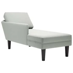 Tumbona almohada y reposabrazo derecho terciopelo gris claro de , Divanes - Ref: Foro24-4009807, Precio: 105,77 €, Descuento: %