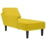Tumbona con almohada y reposabrazo derecho terciopelo amarillo de , Divanes - Ref: Foro24-4009813, Precio: 125,03 €, Descuent...