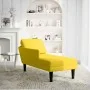 Tumbona con almohada y reposabrazo derecho terciopelo amarillo de , Divanes - Ref: Foro24-4009813, Precio: 125,03 €, Descuent...