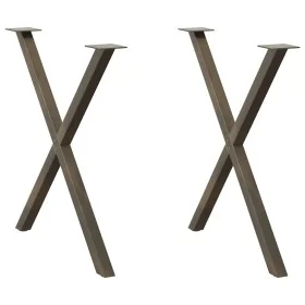 Patas para mesa comedor forma X 2uds acero natural 70x(72-73)cm by , Table legs - Ref: Foro24-4012919, Price: 59,14 €, Discou...
