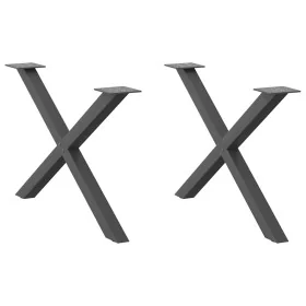 Patas para mesa de centro en forma de X 2 uds antracita acero de , Patas para mesas - Ref: Foro24-4012906, Precio: 57,15 €, D...
