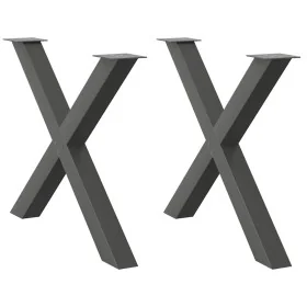 Patas para mesa de comedor en forma de X 2 uds antracita acero by , Table legs - Ref: Foro24-4012986, Price: 121,62 €, Discou...