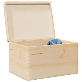 Caja de madera con tapa madera maciza de pino 40x30x23 cm de , Cestas para almacenaje - Ref: Foro24-4017390, Precio: 62,61 €,...