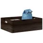 Caja de madera con asas madera maciza pino negra 40x30x13 cm de , Cestas para almacenaje - Ref: Foro24-4017399, Precio: 30,30...