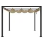 Cenador de jardín con techo retráctil acero topo 3x3 m de , Carpas y cenadores - Ref: Foro24-4003961, Precio: 378,25 €, Descu...