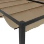 Cenador de jardín con techo retráctil acero topo 3x3 m de , Carpas y cenadores - Ref: Foro24-4003961, Precio: 378,25 €, Descu...