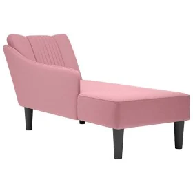 Chaise longue con reposabrazos derecho terciopelo rosa de , Divanes - Ref: Foro24-4009795, Precio: 147,45 €, Descuento: %
