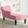 Chaise longue con reposabrazos derecho terciopelo rosa de , Divanes - Ref: Foro24-4009795, Precio: 147,45 €, Descuento: %