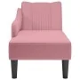 Chaise longue con reposabrazos derecho terciopelo rosa de , Divanes - Ref: Foro24-4009795, Precio: 147,45 €, Descuento: %