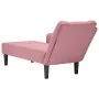 Chaise longue con reposabrazos derecho terciopelo rosa de , Divanes - Ref: Foro24-4009795, Precio: 147,45 €, Descuento: %