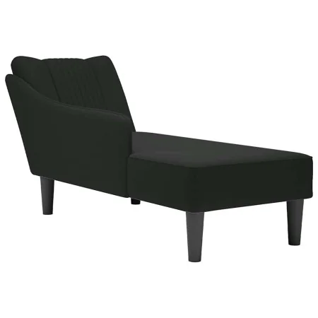 Chaise longue con reposabrazos derecho terciopelo negro de , Divanes - Ref: Foro24-4009797, Precio: 98,57 €, Descuento: %