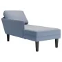 Chaise longue con cojín de tela de pana azul de , Divanes - Ref: Foro24-4009818, Precio: 147,05 €, Descuento: %