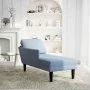 Chaise longue con cojín de tela de pana azul de , Divanes - Ref: Foro24-4009818, Precio: 147,05 €, Descuento: %