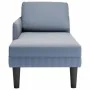 Chaise longue con cojín de tela de pana azul de , Divanes - Ref: Foro24-4009818, Precio: 147,05 €, Descuento: %