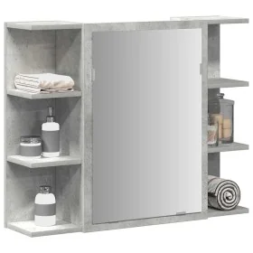 Armario de espejo de baño contrachapada gris 80x20,5x64 cm de , Tocadores de baño - Ref: Foro24-856035, Precio: 60,79 €, Desc...