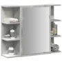 Armario de espejo de baño contrachapada gris 80x20,5x64 cm de , Tocadores de baño - Ref: Foro24-856035, Precio: 60,79 €, Desc...