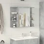 Armario de espejo de baño contrachapada gris 80x20,5x64 cm de , Tocadores de baño - Ref: Foro24-856035, Precio: 60,79 €, Desc...