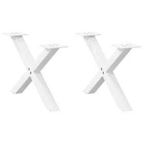 Patas de mesa de centro forma X 2uds acero blanco 60x(30-31) cm de , Patas para mesas - Ref: Foro24-4012881, Precio: 53,54 €,...