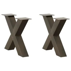Patas de mesa centro forma X 2uds acero natural 50x(42-43) cm by , Table legs - Ref: Foro24-4012959, Price: 86,52 €, Discount: %