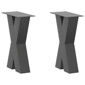 Patas para mesa de centro en forma de X 2 uds antracita acero by , Table legs - Ref: Foro24-4012950, Price: 78,95 €, Discount: %
