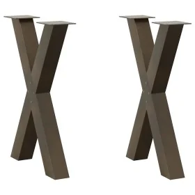 Patas para mesa comedor forma X 2uds acero natural 50x(72-73)cm by , Table legs - Ref: Foro24-4012971, Price: 102,98 €, Disco...