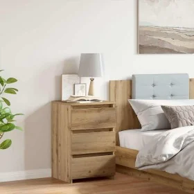 Mesita de noche madera de ingeniería roble artisan 40x35x62,5cm de , Mesitas de noche - Ref: Foro24-856524, Precio: 62,22 €, ...